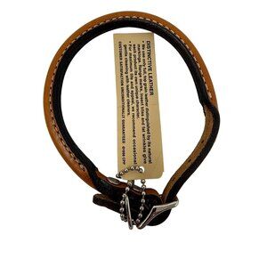 Circle T 12" Tan Leather Dog Collar Premium Quality Durable Adjustable